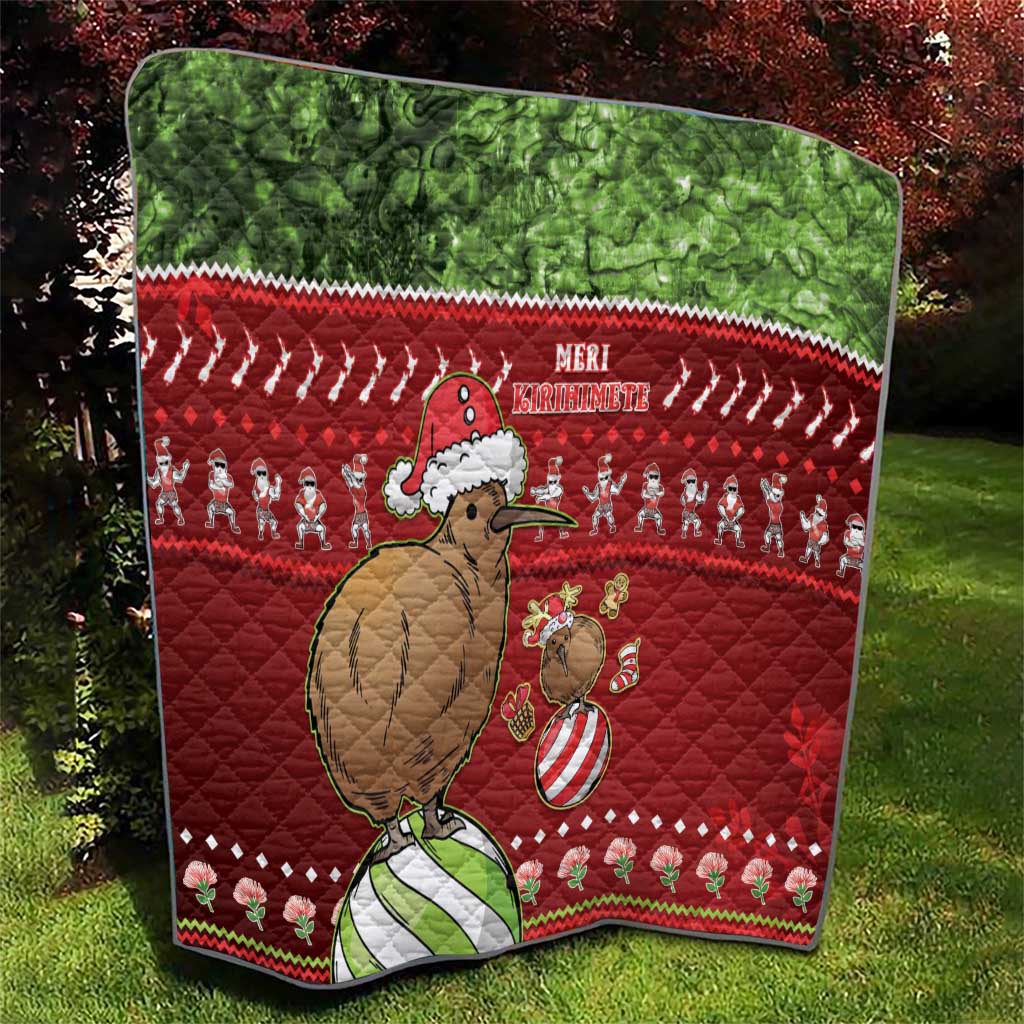 New Zealand Kiwi Christmas Quilt Paua Shell Glitter Green LT05 - Polynesian Pride