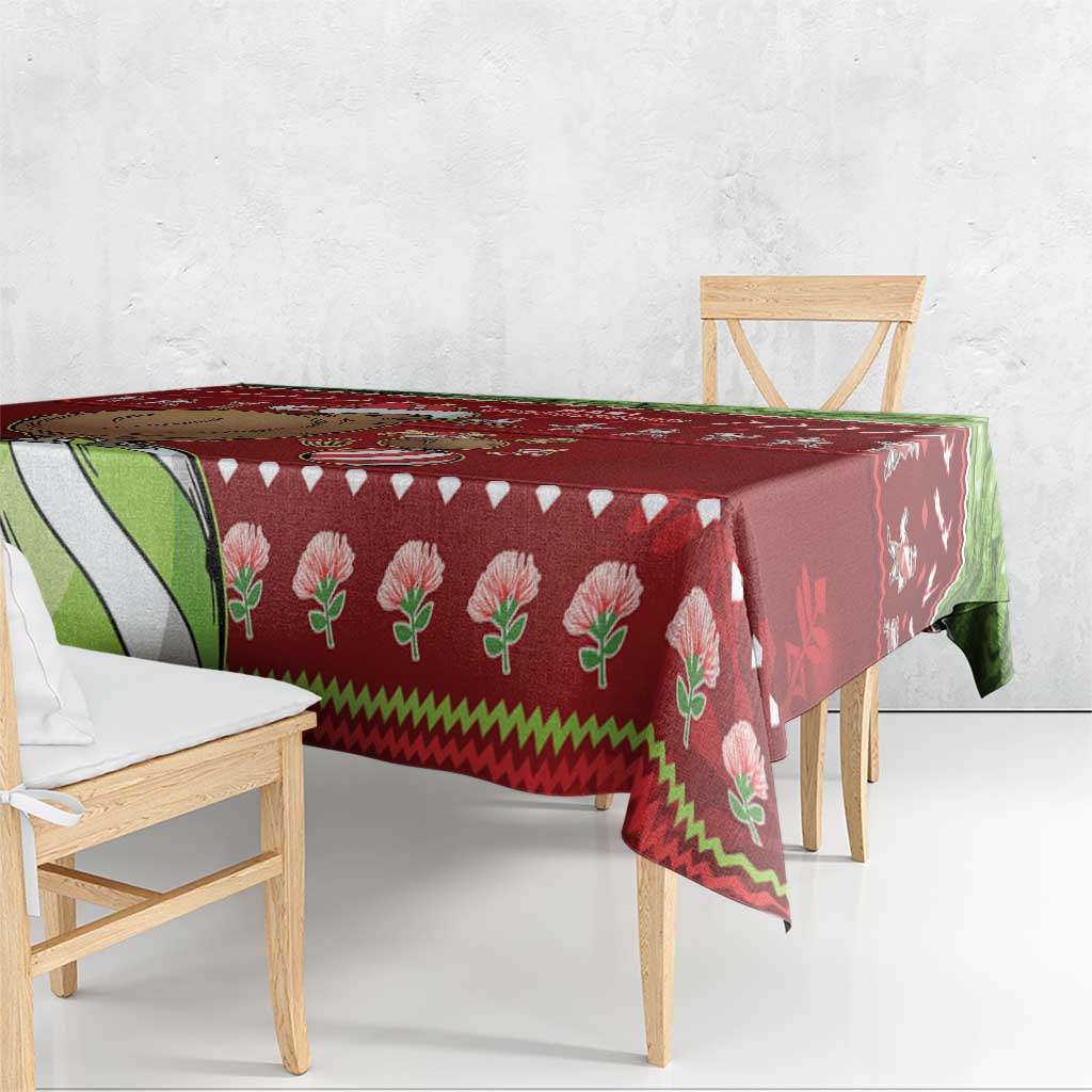 New Zealand Kiwi Christmas Tablecloth Paua Shell Glitter Green LT05 - Polynesian Pride