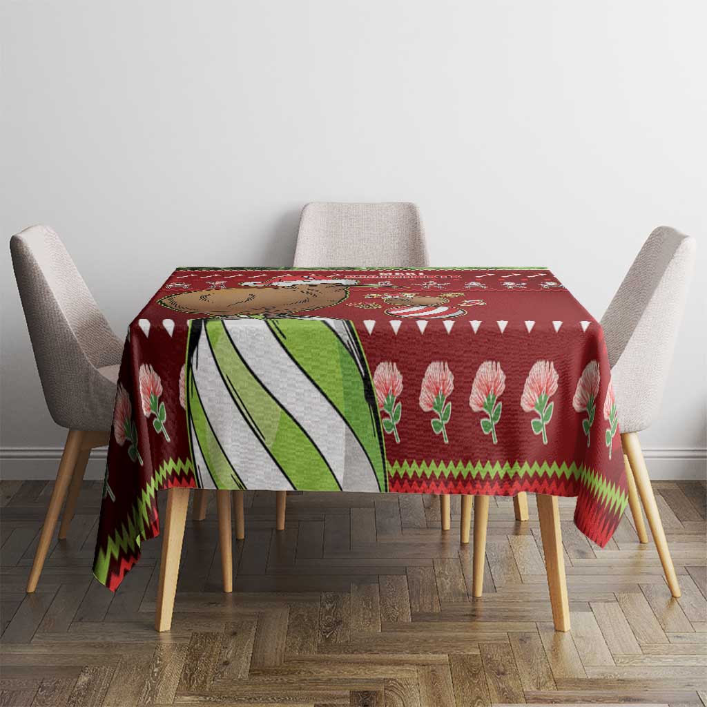New Zealand Kiwi Christmas Tablecloth Paua Shell Glitter Green LT05 - Polynesian Pride
