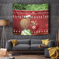 New Zealand Kiwi Christmas Tapestry Paua Shell Glitter Green LT05 Red - Polynesian Pride