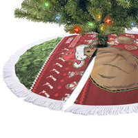 New Zealand Kiwi Christmas Tree Skirt Paua Shell Glitter Green LT05 - Polynesian Pride