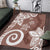 Polynesia Area Rug Brown Tribal Turtle Floral Pattern