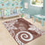 Polynesia Area Rug Brown Tribal Turtle Floral Pattern