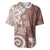 Polynesia Baseball Jersey Brown Tribal Turtle Floral Pattern