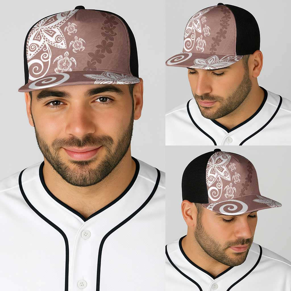 Polynesia Baseball Net Cap Brown Tribal Turtle Floral Pattern LT05 - Polynesian Pride