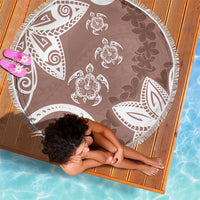 Polynesia Beach Blanket Brown Tribal Turtle Floral Pattern LT05 - Polynesian Pride