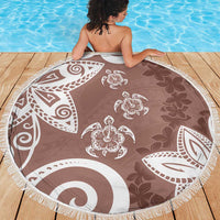 Polynesia Beach Blanket Brown Tribal Turtle Floral Pattern LT05 - Polynesian Pride
