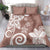 Polynesia Bedding Set Brown Tribal Turtle Floral Pattern