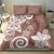 Polynesia Bedding Set Brown Tribal Turtle Floral Pattern