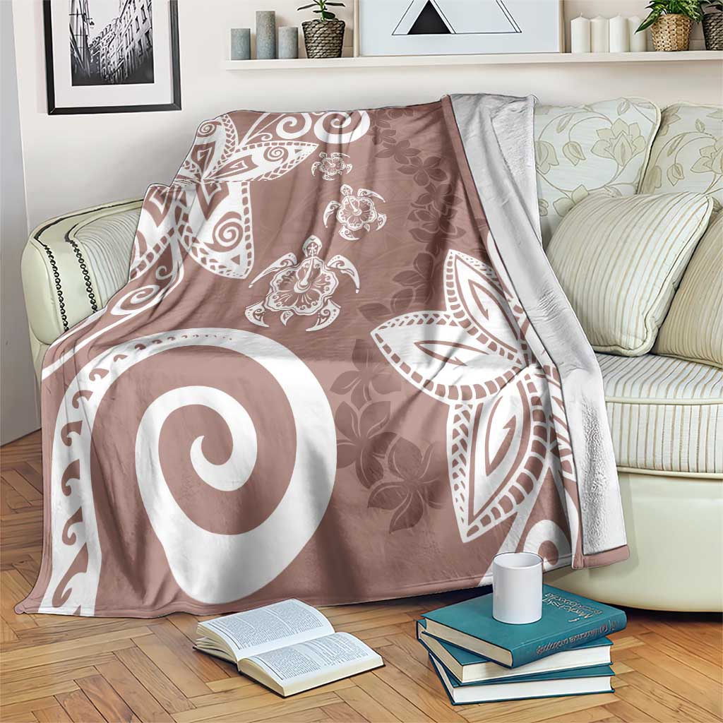 Polynesia Blanket Brown Tribal Turtle Floral Pattern LT05 Brown - Polynesian Pride