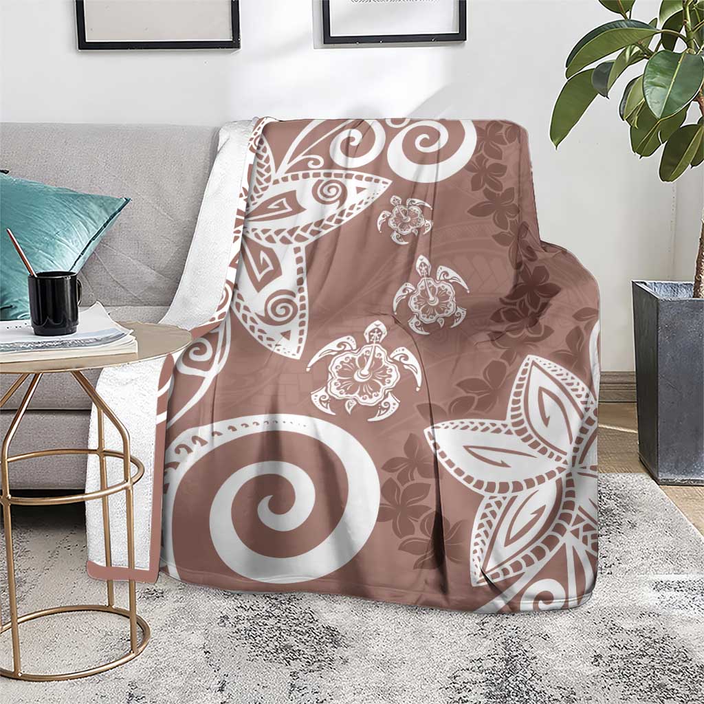 Polynesia Blanket Brown Tribal Turtle Floral Pattern LT05 - Polynesian Pride