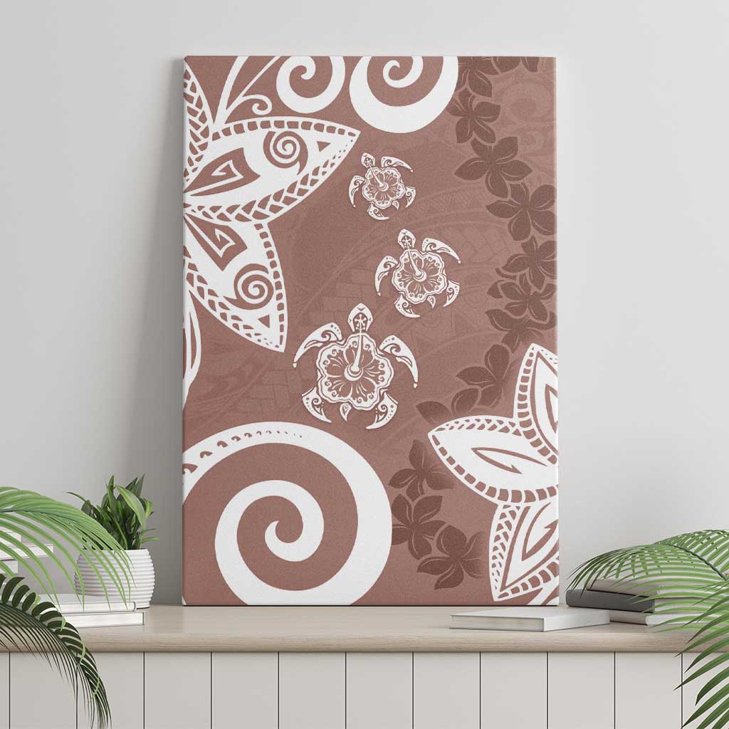 Polynesia Canvas Wall Art Brown Tribal Turtle Floral Pattern LT05 - Polynesian Pride