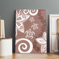 Polynesia Canvas Wall Art Brown Tribal Turtle Floral Pattern LT05 - Polynesian Pride