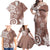 Polynesia Family Matching Off Shoulder Maxi Dress and Hawaiian Shirt Brown Tribal Turtle Floral Pattern