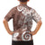 Polynesia Family Matching Puletasi and Hawaiian Shirt Brown Tribal Turtle Floral Pattern