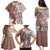 Polynesia Family Matching Puletasi and Hawaiian Shirt Brown Tribal Turtle Floral Pattern