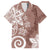 Polynesia Family Matching Puletasi and Hawaiian Shirt Brown Tribal Turtle Floral Pattern