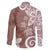 Polynesia Family Matching Puletasi and Hawaiian Shirt Brown Tribal Turtle Floral Pattern