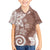 Polynesia Family Matching Puletasi and Hawaiian Shirt Brown Tribal Turtle Floral Pattern