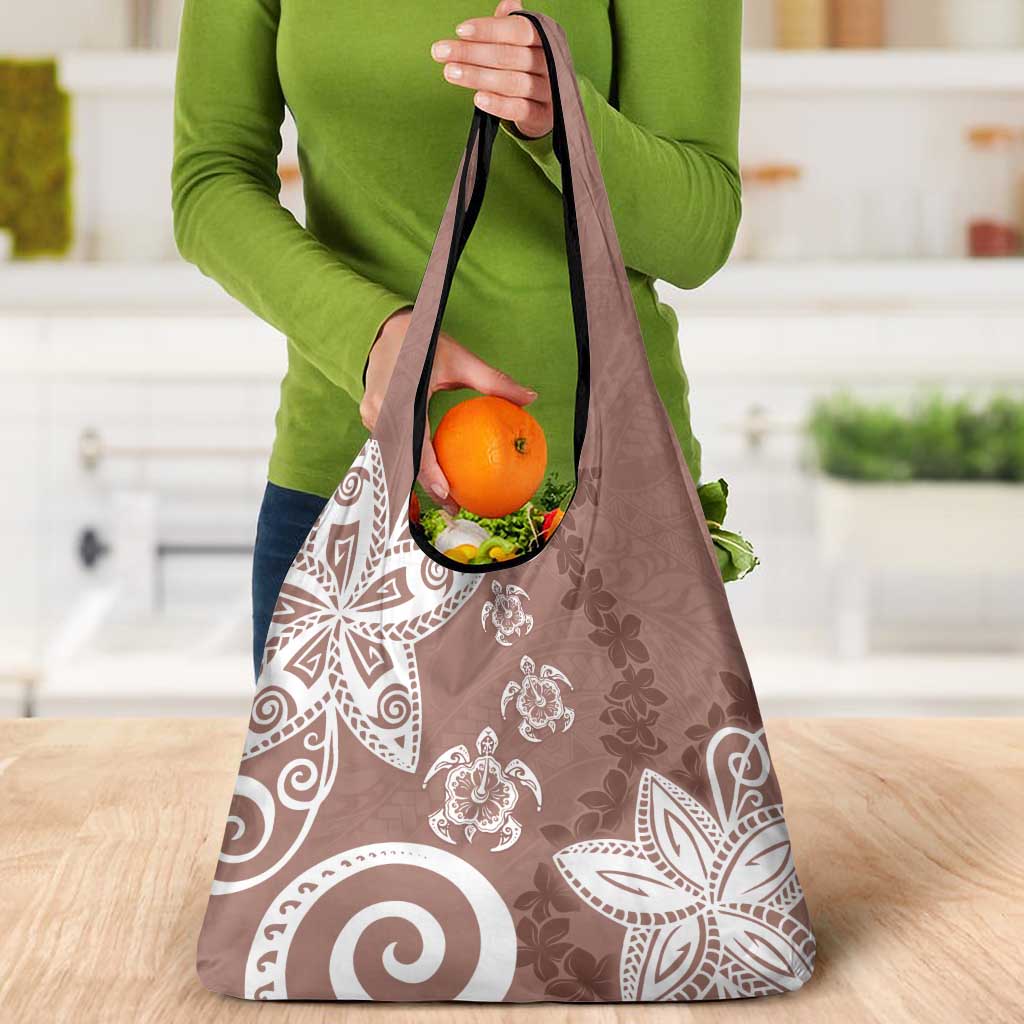 Polynesia Grocery Bag Brown Tribal Turtle Floral Pattern LT05 - Polynesian Pride