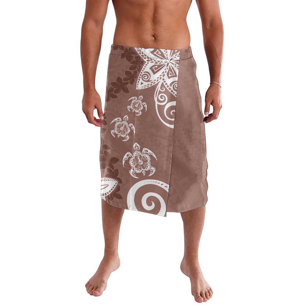Polynesia Lavalava Brown Tribal Turtle Floral Pattern LT05 Brown - Polynesian Pride