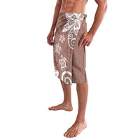 Polynesia Lavalava Brown Tribal Turtle Floral Pattern LT05 - Polynesian Pride