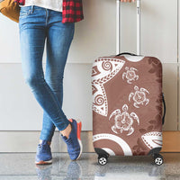 Polynesia Luggage Cover Brown Tribal Turtle Floral Pattern LT05 - Polynesian Pride