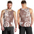 Polynesia Men Tank Top Brown Tribal Turtle Floral Pattern