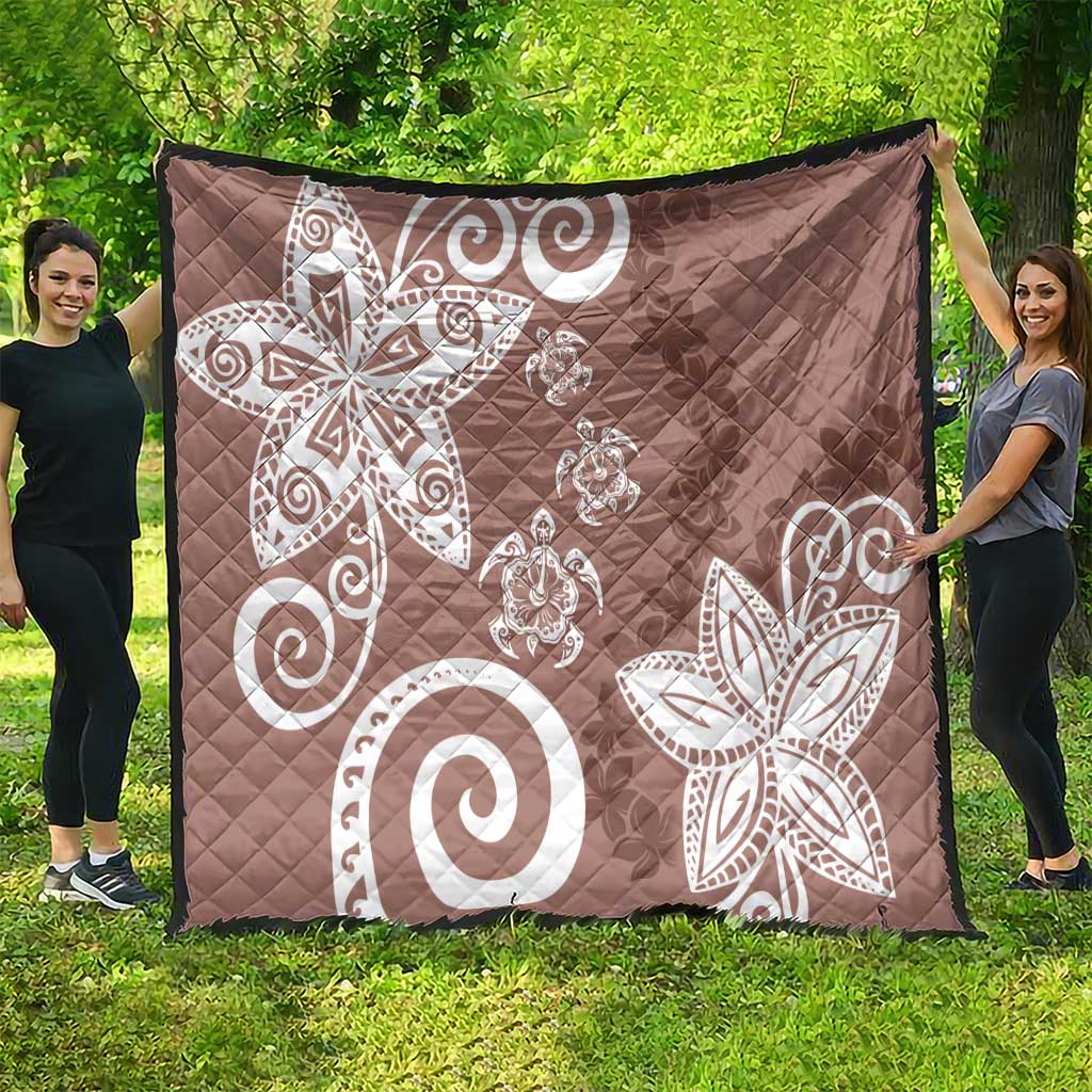 Polynesia Quilt Brown Tribal Turtle Floral Pattern LT05 - Polynesian Pride