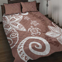 Polynesia Quilt Bed Set Brown Tribal Turtle Floral Pattern LT05 Brown - Polynesian Pride