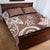 Polynesia Quilt Bed Set Brown Tribal Turtle Floral Pattern