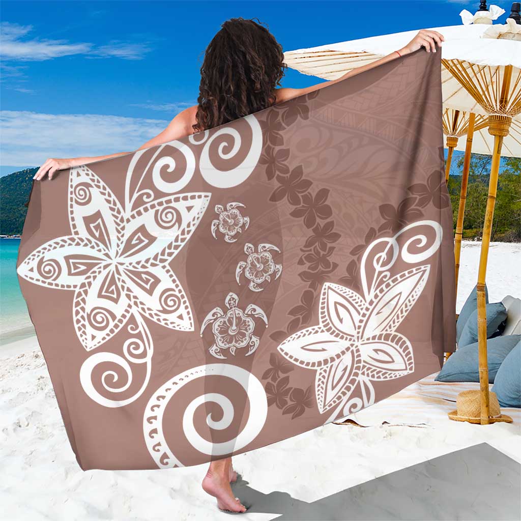 Polynesia Sarong Brown Tribal Turtle Floral Pattern LT05 One Size 44 x 66 inches Brown - Polynesian Pride