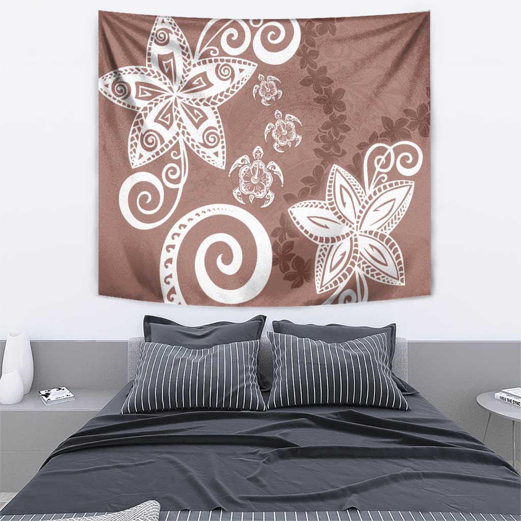 Polynesia Tapestry Brown Tribal Turtle Floral Pattern LT05 - Polynesian Pride