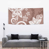 Polynesia Tapestry Brown Tribal Turtle Floral Pattern LT05 - Polynesian Pride