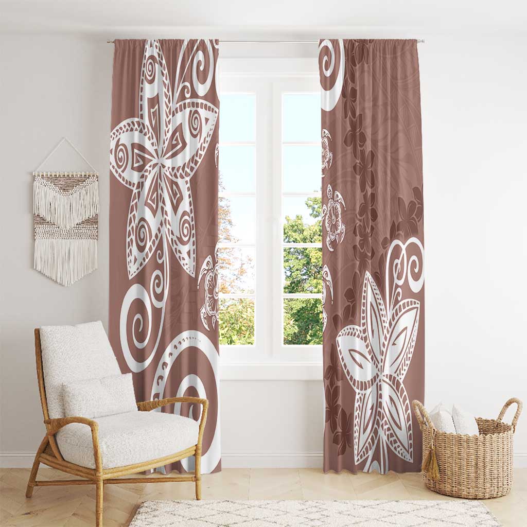 Polynesia Window Curtain Brown Tribal Turtle Floral Pattern LT05 - Polynesian Pride