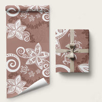 Polynesia Wrapping Paper Brown Tribal Turtle Floral Pattern LT05 58" × 23" Brown - Polynesian Pride