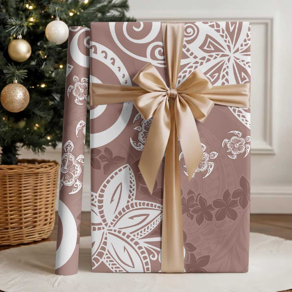 Polynesia Wrapping Paper Brown Tribal Turtle Floral Pattern LT05 - Polynesian Pride
