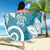 Polynesia Beach Blanket Hippie Blue Tribal Turtle Floral Pattern