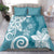 Polynesia Bedding Set Hippie Blue Tribal Turtle Floral Pattern