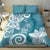 Polynesia Bedding Set Hippie Blue Tribal Turtle Floral Pattern