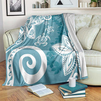 Polynesia Blanket Hippie Blue Tribal Turtle Floral Pattern LT05 Blue - Polynesian Pride