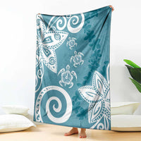 Polynesia Blanket Hippie Blue Tribal Turtle Floral Pattern LT05 - Polynesian Pride