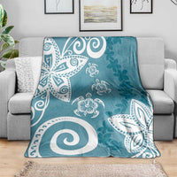 Polynesia Blanket Hippie Blue Tribal Turtle Floral Pattern LT05 - Polynesian Pride