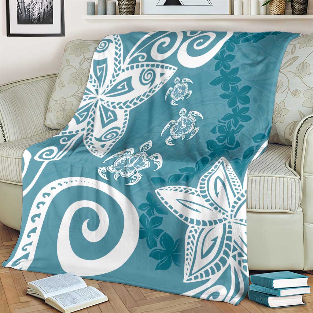 Polynesia Blanket Hippie Blue Tribal Turtle Floral Pattern LT05 - Polynesian Pride