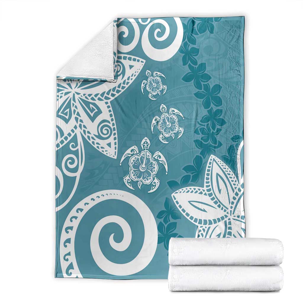 Polynesia Blanket Hippie Blue Tribal Turtle Floral Pattern LT05 - Polynesian Pride