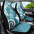 Polynesia Car Seat Cover Hippie Blue Tribal Turtle Floral Pattern