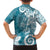 Polynesia Family Matching Puletasi and Hawaiian Shirt Hippie Blue Tribal Turtle Floral Pattern