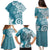 Polynesia Family Matching Puletasi and Hawaiian Shirt Hippie Blue Tribal Turtle Floral Pattern