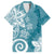 Polynesia Family Matching Puletasi and Hawaiian Shirt Hippie Blue Tribal Turtle Floral Pattern