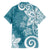 Polynesia Family Matching Puletasi and Hawaiian Shirt Hippie Blue Tribal Turtle Floral Pattern